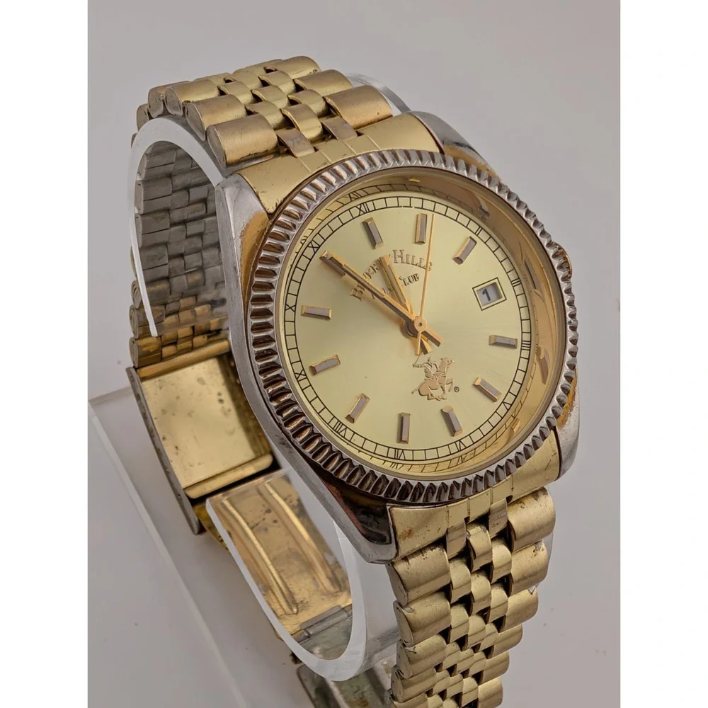 Beverly Hills Polo Club Watch Men‎ 35mm Case Gold 8